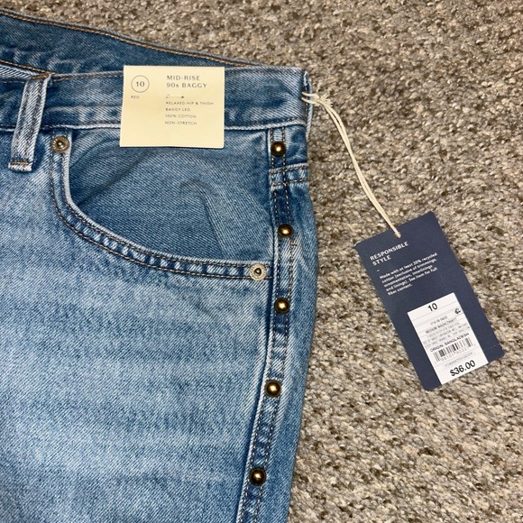 Target Women’s Mid-Rise Studded 90’s Baggy Jeans - Picture 4 of 6